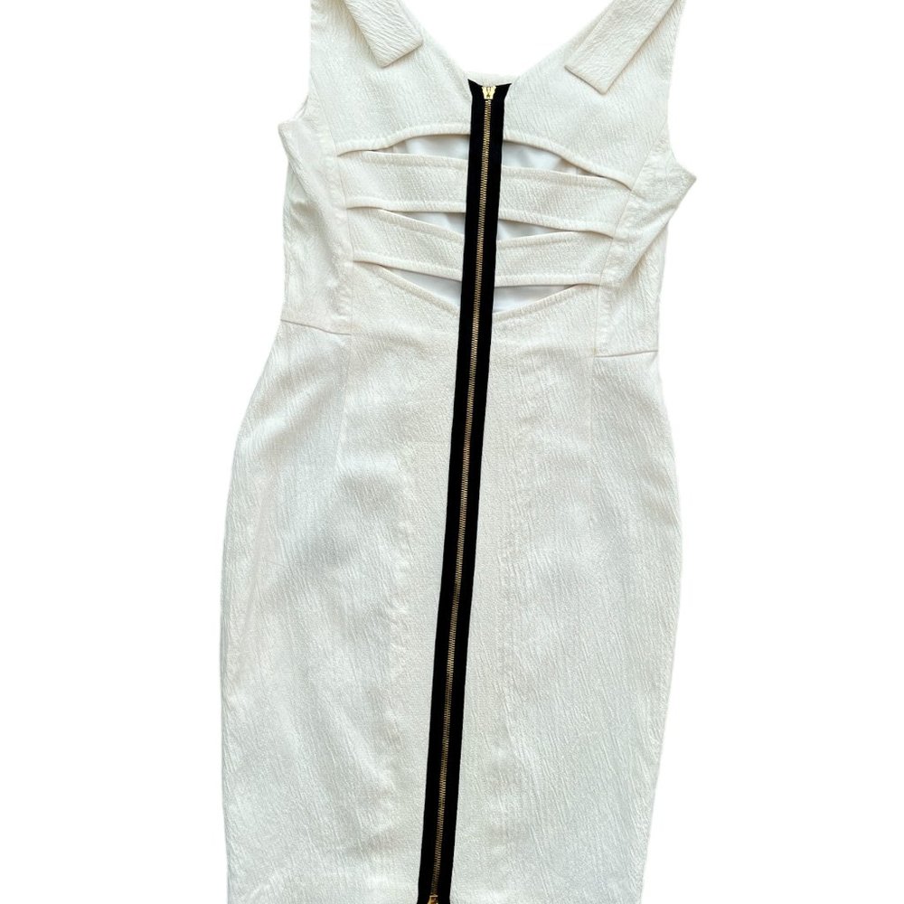 NBW Escada White and Black Fitted Sleeveless Dress Size 36